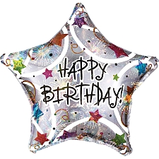 Happy Birthday Stars Foil Balloons Delivery UK