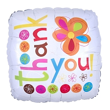 Thank You Colourful Flowers Foil Balloons Delivery UK