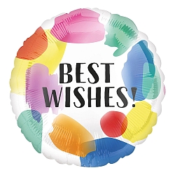 Best Wishes Painted Swoosh Foil Balloons Delivery UK