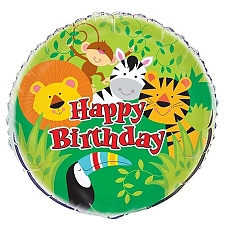Animal Jungle Happy Birthday Foil Balloon Delivery UK