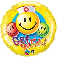 Get Well Smiley Faces Foil Balloon Delivery UK