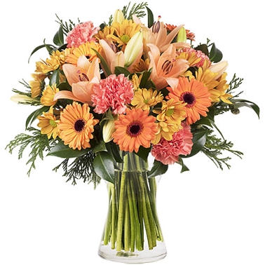 Orange Lilies and Carnations Delivery to Hungary