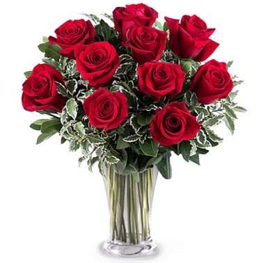 10 Sincere Red Roses Delivery to Portugal