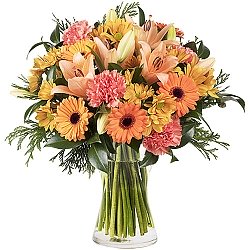 Orange Lilies and Carnations Delivery to Czech Republic