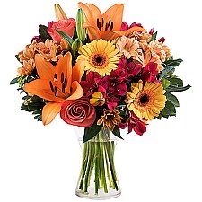 Peach Lilies and Roses Delivery to India