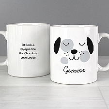 Personalised Cute Dog Face Mug Delivery UK