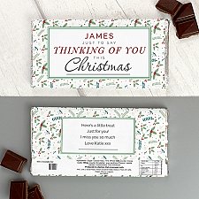 Personalised Thinking of You Christmas Milk Chocolate Bar Delivery UK
