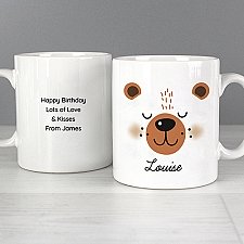 Personalised Cute Bear Face Mug Delivery to UK