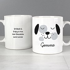 Personalised Cute Dog Face Mug Delivery UK