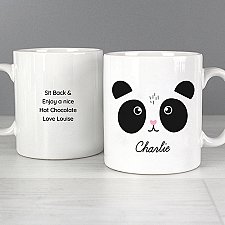Personalised Cute Panda Face Mug Delivery UK