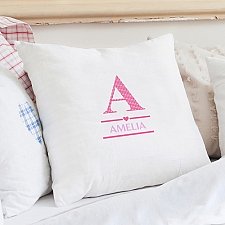 Personalised Girls Initial Cushion Cover delivery to UK