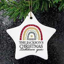 Personalised Christmas Lockdown Ceramic Star Decoration Delivery UK