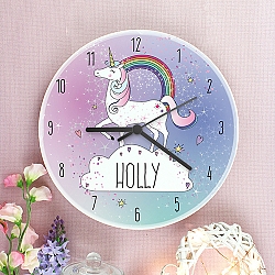 Personalised Unicorn Wooden Clock Delivery UK