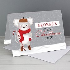 Personalised 1st Christmas Mouse Card Delivery UK