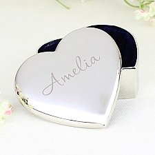 Personalised Name Only Heart Trinket Box Delivery UK