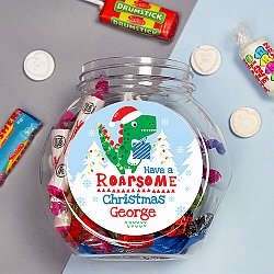Personalised Dinosaur Christmas Sweet Jar Delivery UK