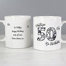 Personalised Floral Birthday Mug Delivery to UK