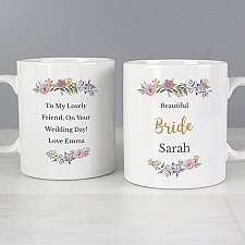 Personalised Floral Message Mug Delivery to UK