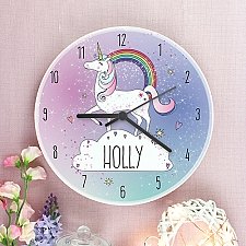 Personalised Unicorn Wooden Clock Delivery UK