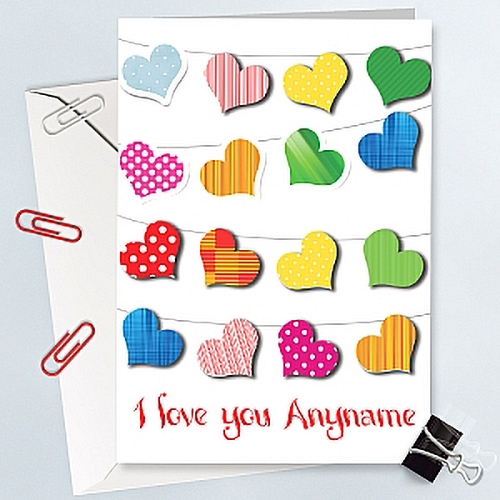 Hearts Colors - Personalised Cards
