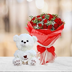 Exclusive Flowers and Bear