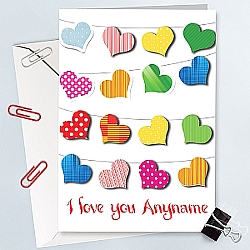 Hearts Colors - Personalised Cards