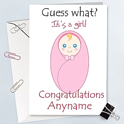 It is Baby Girl Congratulations - Personalised Cards