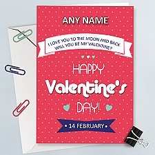 Retro Valentinesday Personalised Card