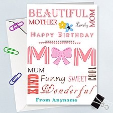 Happy Birthday Mum - Personalised Card