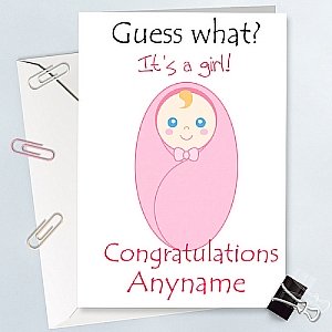 It is Baby Girl Congratulations - Personalised Cards