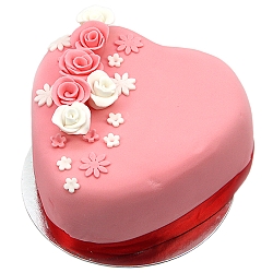 Rose Topped Heart Cake