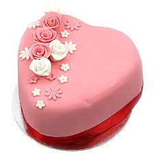 Rose Topped Heart Cake Delivery UK