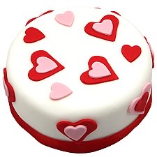 Pink n Red Heart Cake Delivery UK