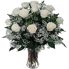12 White Roses delivery to Canada