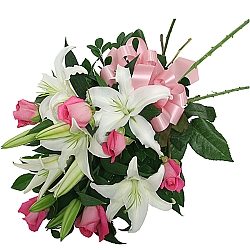 White Lilies & Pink Roses delivery to Canada
