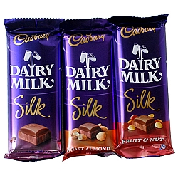 Cadbury Dairy Milk Silk - 3 Chocolates delivery to India