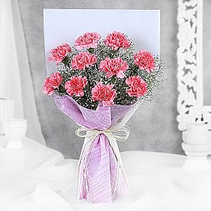 Pink Carnations Flower Bouquet Delivery