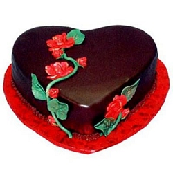 1 Kg Heart Shape Chocolate Truffle Cake delivery to India