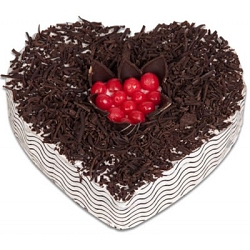 1 Kg Heart Shape Black Forest Cake delivery to India