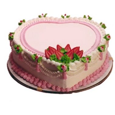 1 Kg Heart Shape Strawberry Cake delivery to India