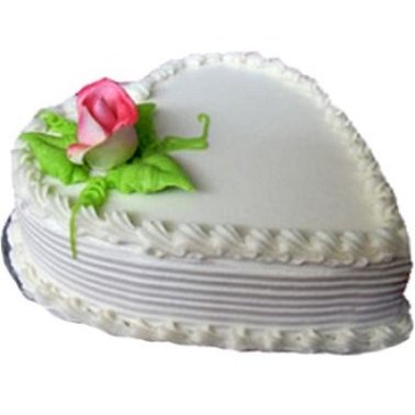 1 Kg Heart Shape Vanilla Cake delivery to India