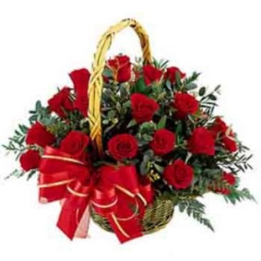 15 Red Roses Basket delivery to India