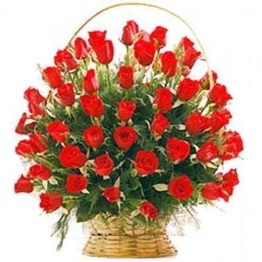 50 Red Roses Basket delivery to India