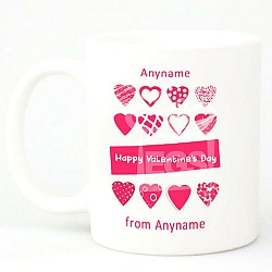 Valentines Day Hearts-Personalised Mug