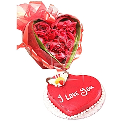 2lbs Valentines Day Cake with Roses delivery to Pakistan
