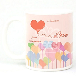 Happy Valentines Day Hearts-Personalised Mug