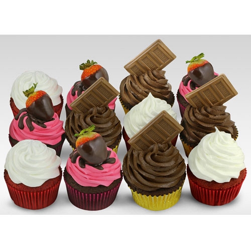 12 Assorted Triple Delight Cupcakes delivery to UAE