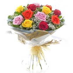 Dozen Rainbow Roses Delivery to UAE