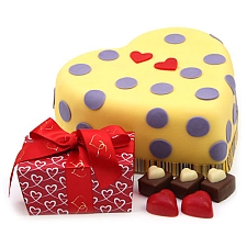 Hearts and Dots Cake Gift delivery UK