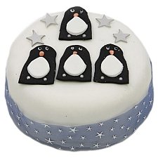 Penguins Christmas Cake Delivery to UK